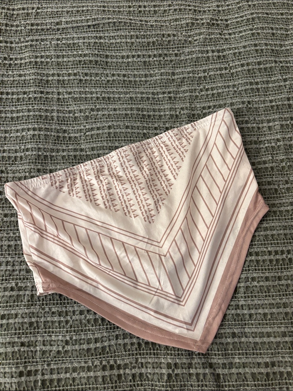 SHEIN Tan & Cream Geometric Print Bandeau